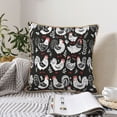 thumbnail image 6 of Fotbe Laying Hens And Roosters Pattern Velvet Decorative Throw Pillow Covers with Elegant Piping, Soft Plush Cushion Cover for Sofa, Bed, Car, Office-20"x20", 6 of 8