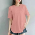 thumbnail image 2 of Women's Casual T Shirts Cotton Mid Sleeve Summer Basic Tunics Tee Tops, 2 of 5