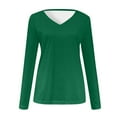 thumbnail image 4 of ZyeKqe Womens Long Sleeve Shirts Casual V Neck Tops Solid Color Loose Fitting Tees Tunic Tops Blouses, 4 of 5