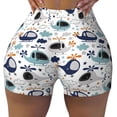 thumbnail image 2 of Balery Cartoon Helicopters Printed Workout Shorts for Women Seamless Scrunch Short Gym Yoga Running Sport Active Exercise Fitness Shorts-Large, 2 of 8