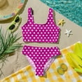 thumbnail image 6 of CCRFTGI Swimsuit for Kids Girls Size 7-8 2 Piece Set Swimming Bikinis Beach Holiday Bathing Suits Summer Cute Polka Dots Girls Clothes Tankini Swimsuits Swimwear Hot Pink 3-4 Years, 6 of 9