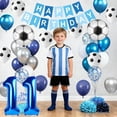 thumbnail image 3 of Set de decoración de fiesta con tema de fútbol con globo número 11, 3 of 7