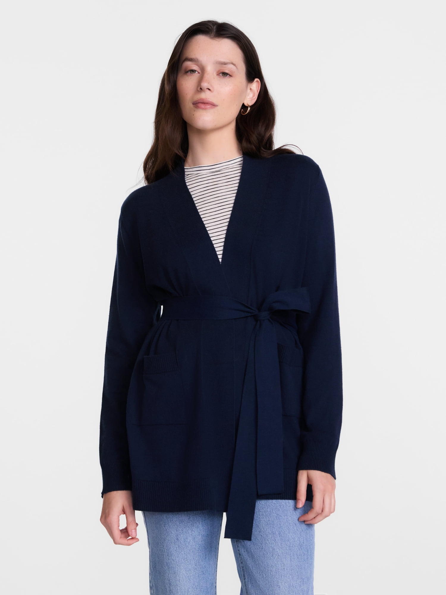 Scenario Women's Belted Lightweight Cardigan, Sizes XS-XXXL