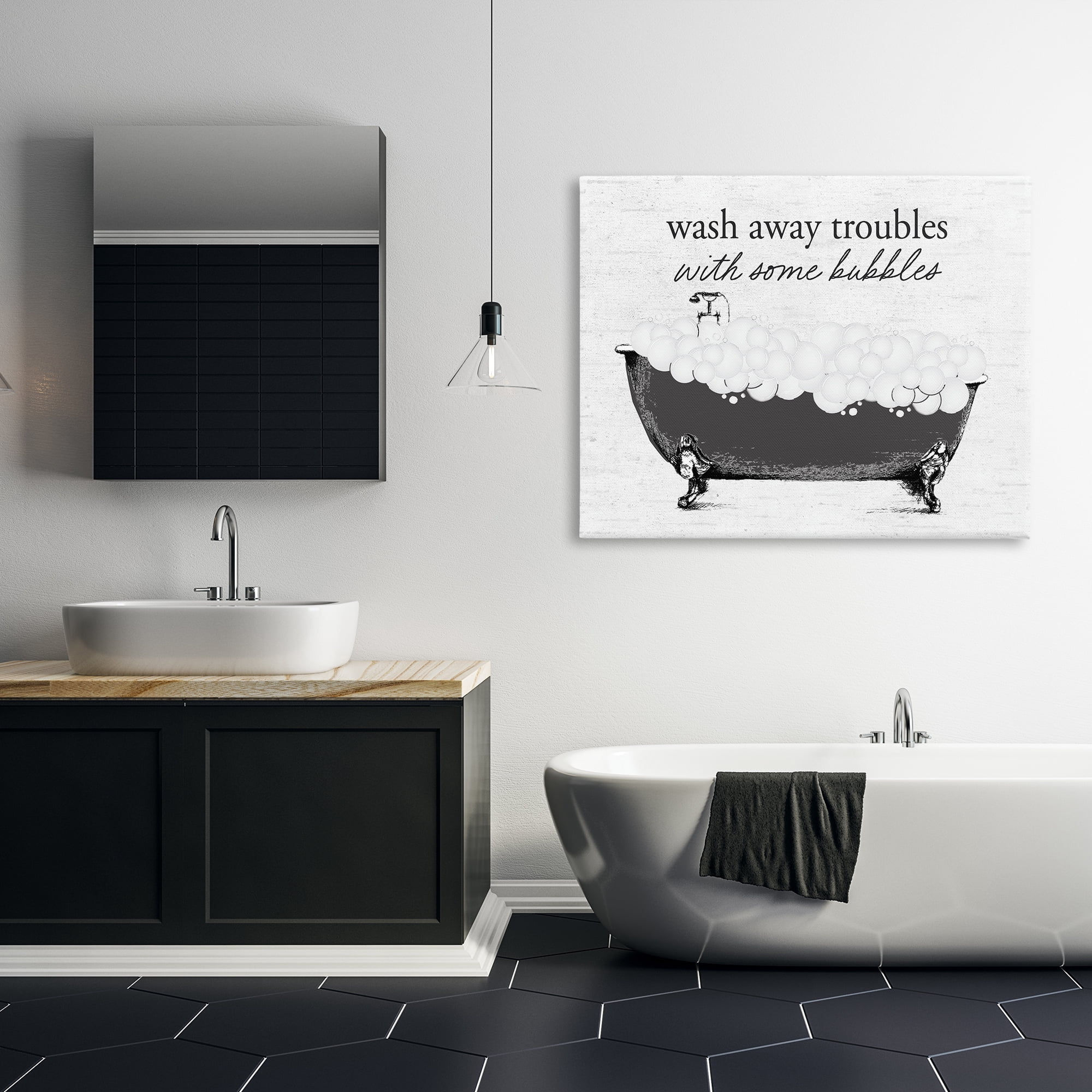 Uplifting Bubble Bath Rhyme Canvas Wall Art, design by Lettered and Lined