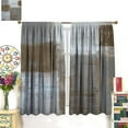thumbnail image 3 of Rustic Curtains Tan Brown Grey Abstract Pattern Blackout Print Rod Pocket Window Drapes for Bedroom Living Room 52x84in, 3 of 6