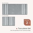 thumbnail image 5 of Stripe Chenille Bathroom Rugs Sets 2 Piece 17"x24"+20"x47", Large Bath Mats for Bathroom Floor Non-Slip, Washable Bath Rugs Set, Absorbent Durable Shower Mat, Grey and White, 5 of 6
