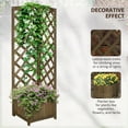 thumbnail image 4 of Outsunny Jardinière Surélevée en Bois avec Treillis, Carbonisée, 4 of 10