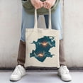 thumbnail image 2 of Stylish Tote Bag with a Dark Blue South Map Design Glowing Colorful Waves Perfect for Shopping Travel and Parties, 2 of 4