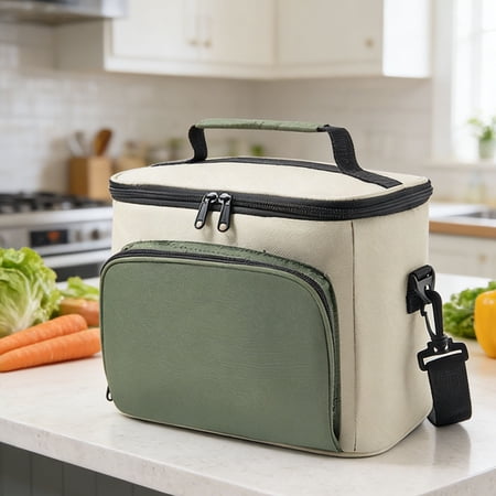 Insulated Lunch Bag with Crossbody Strap Large Capacity Portable Tote for Work Office Travel Picnics Keeps Food Fresh and Cold Multiple Compartments Lightweight Design Easy to Clean for Commuting