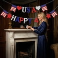 thumbnail image 4 of Tumao 4th of July Garland Patriotic Hanging Banner Patriotic Decorations American Flag Party Decor for Independence Day Memorial Day and Veterans Day Decorations, 4 of 5