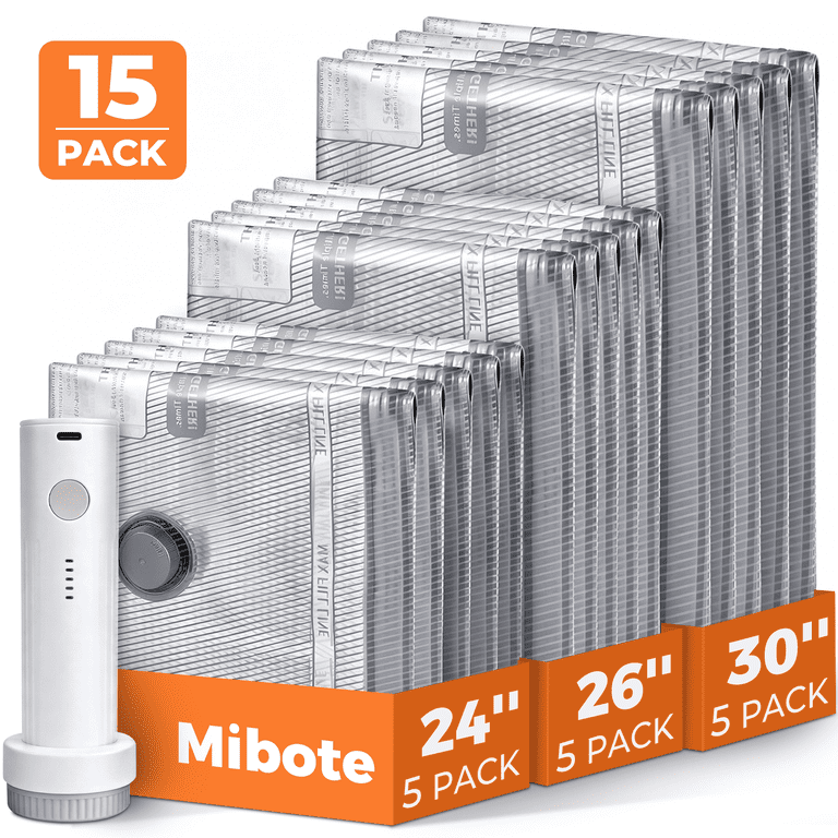 Mibote 15-Piece Vacuum Storage Bags with Rechargeable Pump photo 1