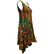 Mojeska Sleeveless Women's Boho Tie Dye Long Tank Top Cover Up Dress