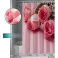 thumbnail image 3 of Valentine''s Day Shower Curtain Romantic Rose Blossom Shower Curtains for Bathroom Decor,Pink Floral Pattern Bath Curtains Sets with Hooks Waterproof Small Stall Size 36" x 72", 3 of 6