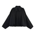 thumbnail image 2 of ZOELNIC Women's Faux Suede Bomber Jacket Lapel Zip Up Coat, Fall Motorcycle Streetwear Outerwear, S, 2 of 6