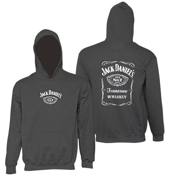 Jack Daniels 47543-Large Jack Daniels Bottle Logo Mens Hoodie, Charcoal - Large