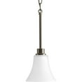 thumbnail image 3 of Progress Lighting Joy Collection 1-Light Mini-Pendant, Antique Bronze, Etched White Fluted Glass, 3 of 3