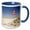 Blue/White, variant on 3drose, Qatar, Al Zubarah. Camel Crossing Sign-road-as30 Wbi0165 - Walter Bibikow, 11oz Two-tone Black Mug