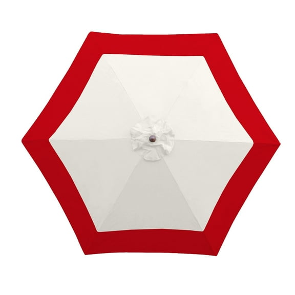 Covered Living 9ft Market Patio Umbrella 6 Rib Replacement Canopy Duet Red