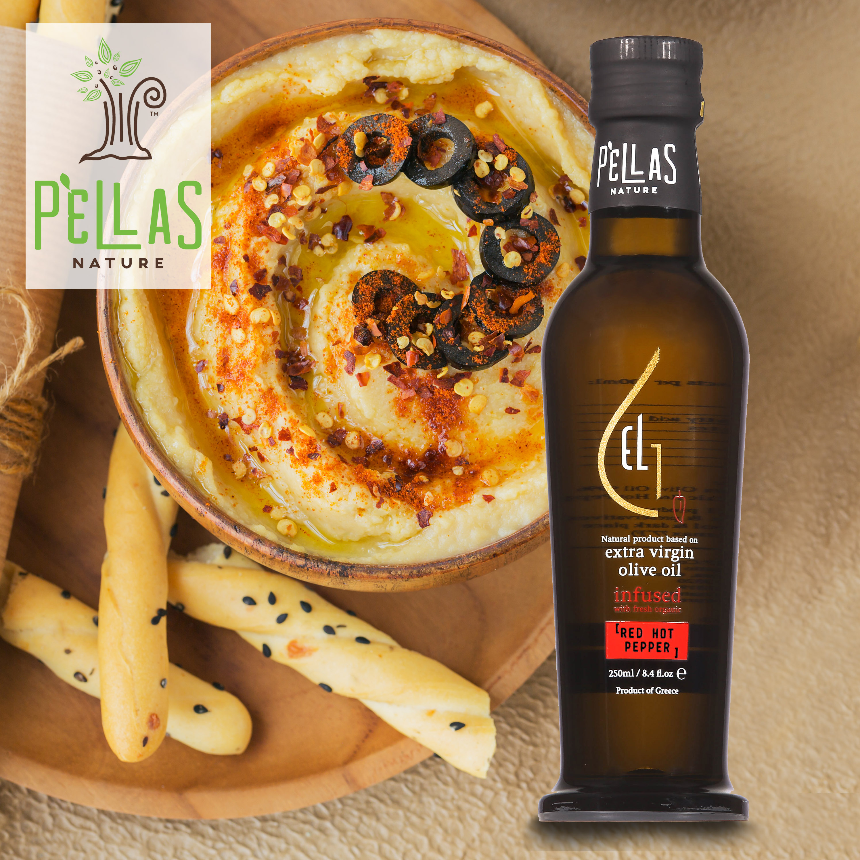 Organic Red Hot Pepper Infused Greek Extra Virgin Olive Oil, 8.5 oz bottle