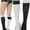 Inverted Sock & Band - Black/White, variant on ToBeInStyle Women's Nylon Knee High Opaque Socks - White