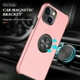 thumbnail image 3 of Allytech Hybrid Case for iPhone 15 with 360° Rotatable Ring Kickstand, Soft TPU + Rugged PC, Screen Lens Protection Shockproof Anti-Fall Magnetic Car Mount Back Case - Rosegold, 3 of 7