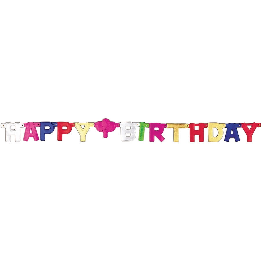 Happy Birthday Multicolor Jointed Banner, 1pk - Walmart.com - Walmart.com