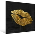 thumbnail image 2 of HFDF Gold Wall Decor Black and Gold Lip Canvas Wall Art Fashion Glam Poster Kiss Picture for Bedroom Bathroom Wall Decoration Ready to Hang 20x16inch Framed, 2 of 5