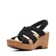 thumbnail image 1 of Sandalia Clarks Giselle Beach para mujer, nobuck, cuña negra, 10US, 1 of 9