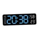 thumbnail image 4 of Reloj de decoración de pared Reloj de pared Digital moderno, atenuador de brillo automático, decoración del hogar, reloj de pared LED semanal, reloj azul claro negro Macarena Reloj de pared digital, 4 of 8