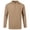 Khaki, variant on Satingcolo Men's Long Sleeve Polo Shirt Ribbed Knit Casua Button Down Collar Solid Color Workout Smart Casual Tops,Black XL