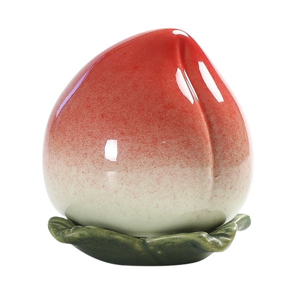 EeaseMX bote decorativo de cerámica para té, con forma de melocotón, para cumpleaños.