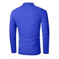 thumbnail image 3 of Fabrcox Long Sleeve Polo Shirts for Men Solid Color Turn-Down Collar Fall Spring Basic Casual Button Polo Shirts Dark Blue L, 3 of 3