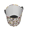 thumbnail image 3 of Daiia Tulips Flowers Round Laundry Basket with Handles Thickened Waterproof Circular hamper,Dirty Clothes Storage Basket for Bedroom,Bathroom,College Dorm-Small, 3 of 8