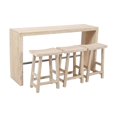 thumbnail image 4 of Montez 4-Piece Solid Wood Bar Table and Stools Set in Brushed White Finish, 4 of 7