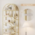 thumbnail image 4 of 81.7-pulgada de altura 6 niveles arched geometric estante de libros con metal frame - a moderno almacenamiento solution para dormitorio, sala de estar, o oficina en casa, 4 of 7