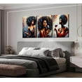 thumbnail image 3 of African American Women Canvas WallColorful Graffiti Afro Wine Girl Painting Modern Abstract Aesthetic Pictures Wall Decor Posters Print Artwork for Living Room Bedroom Bar Decoration, 3 of 6