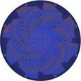 thumbnail image 1 of Ahgly Company Indoor Round Patterned Denim Dark Blue Area Rugs, 6' Round, 1 of 6