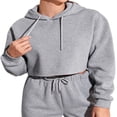thumbnail image 2 of Sweats à Capuche pour Femmes à Cordon de Couleur Unie, 2 of 4