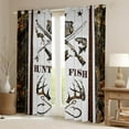 thumbnail image 2 of Manfei Fishing and Hunting Blackout Curtains Set of 2 (52x84 Each), Rustic Branches Plant Window Curtains, Farmhouse Wildlife Curtains and Drapes, Curtains and Drapes Room Decor, 2 of 6