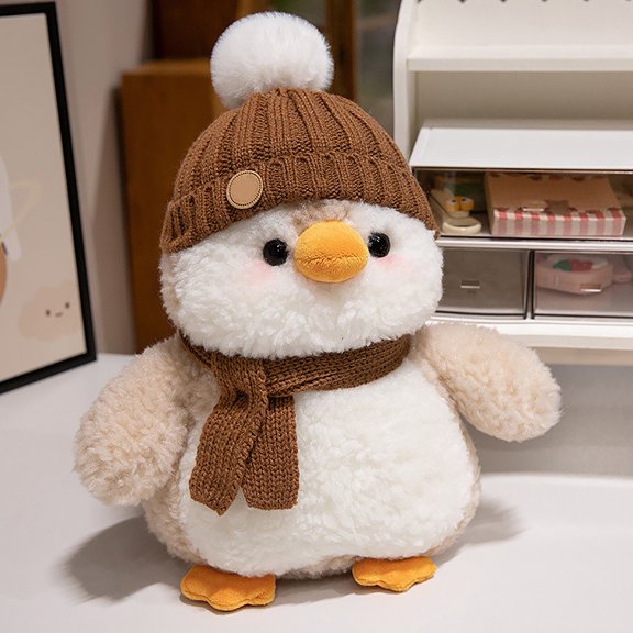 Cute Teddy Bear with Hat Plush Toy, Soft Stuffed Animal Doll, Cuddly Bedtime Companion Gift for Toddlers and Baby Boys