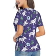thumbnail image 3 of Xecao Cute Dog for Women's V-Neck T-Shirts-Elegant Half-Sleeve Tops Perfect for Summer-Small, 3 of 5