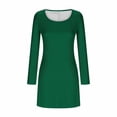 thumbnail image 3 of Hvot&aat Women Bodycon Sexy Ruffle Hem Mini Dress Long Sleeve V Neck Ribbed Knit Short Dress Cocktail Club Party, 3 of 4