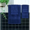thumbnail image 4 of MALLONI HOME Ultra Soft 6 Pack Cotton Towel Set, Contains 2 Bath Towels 28x55 inch, 2 Hand Towels 16x24 inch & 2 Wash Coths 12x12 inch, Ideal Everyday use, Compact & Lightweight - Navy Blue, 4 of 8
