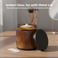 thumbnail image 3 of 12 PCS 16 oz Amber Glass Jars, Round Glass Container with Metal Lid, Small Airtight Glass Containers for Cream Lotion Powder Beauty Products, Leakproof Empty Cosmetic Travel Jar, 3 of 6