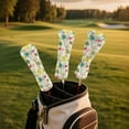thumbnail image 5 of Yuyamidu Colorful Coconut Tree Golf Club Head Covers for Drivers, Fairway Woods, and Hybrids, Hawaii Head Covers Waterproof Leather Golf Headcover with Soft Lining, 5 of 7