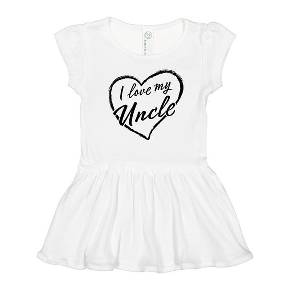 Inktastic I Love My Uncle in Black Chalk Heart Girls Toddler Dress