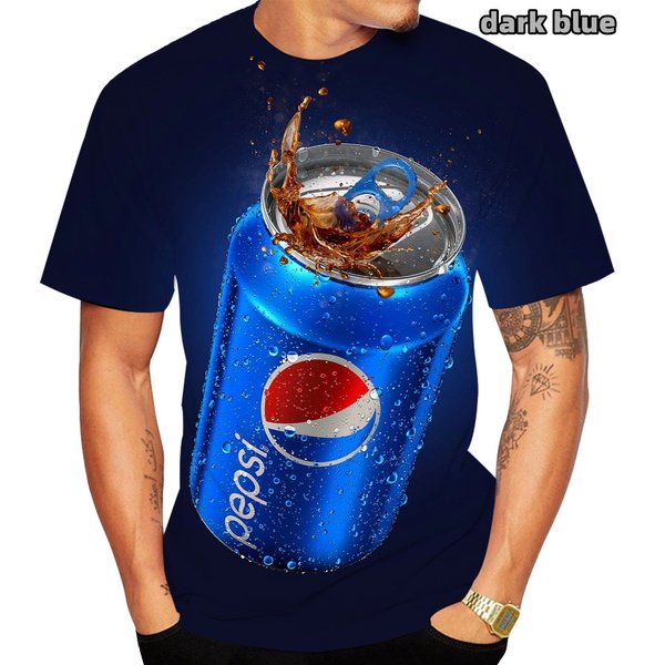 Camiseta De Moda Impresión 3D Pepsi Cool Camisetas Para Hombres/Mujeres Divertidas Streetwear Verano Casual Tops