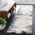 thumbnail image 2 of SAFAVIEH Fontana Shag Damri Classic Plush Runner Rug, Ivory/Grey, 2'3" x 8', 2 of 8