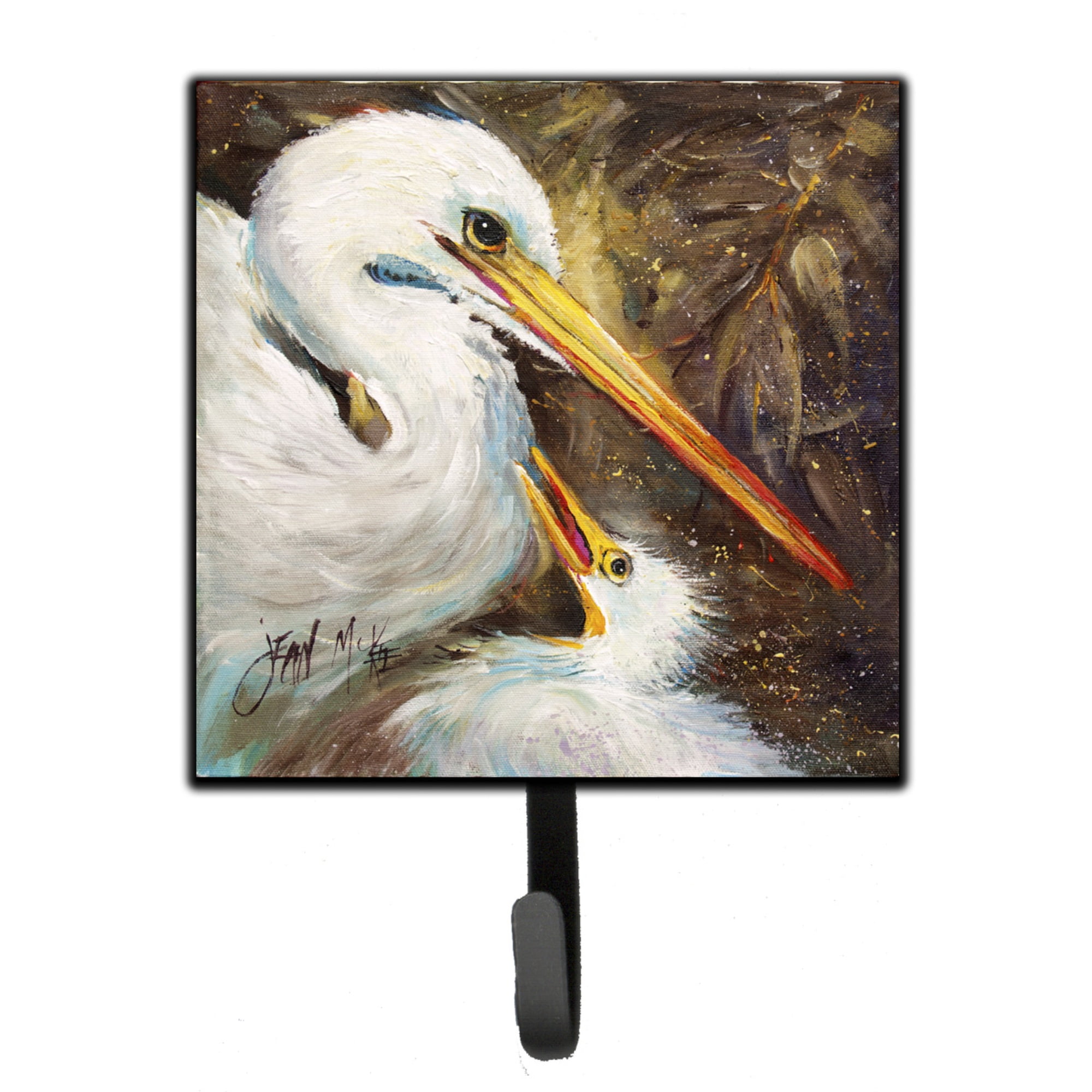 Caroline S Treasures Jmk1211sh4 White Egret Feeding Baby Leash Or Key Holder Small Multicolor Walmart Com Walmart Com