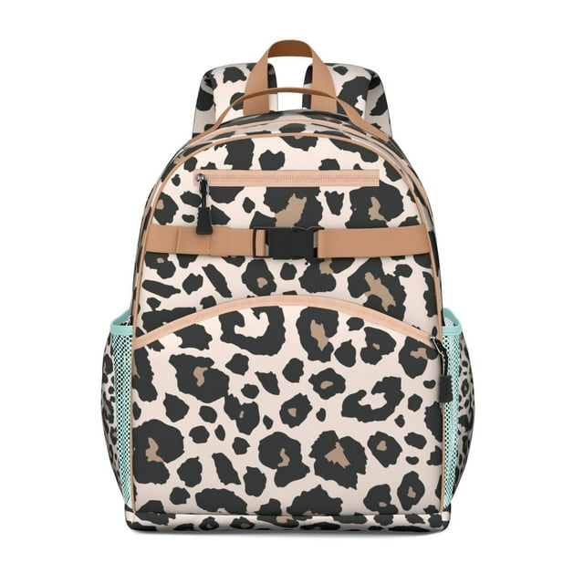 Sac à Dos Guépard pour Étudiants Motif Léopard Imprimé Animal Mignon Léger Grande Capacité Sangle de Poitrine Rentrée des Classes Sac de Voyage